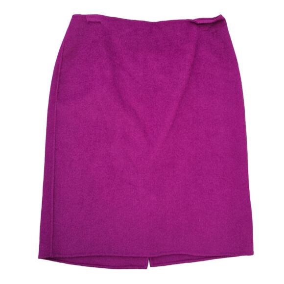 2 Wool Blend Skirts Talbots Size 8 Light Blue Wine Purple Soft Fabric Solid - Picture 11 of 12